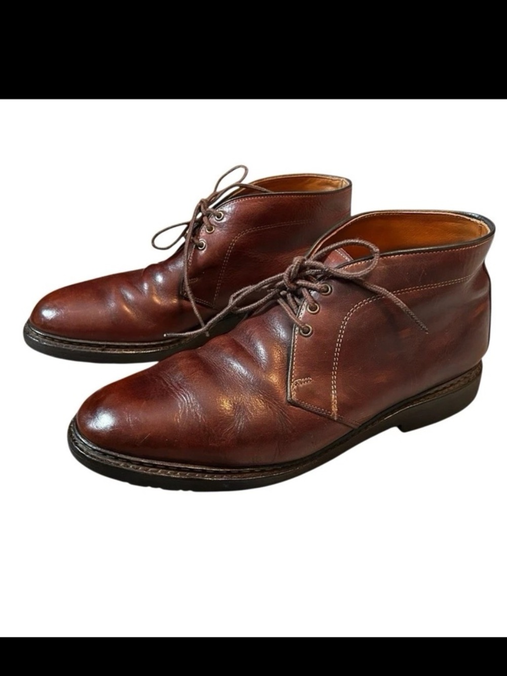 Allen Edmonds Kirkwood Leather Brown  Chukka Ankle Boots Men's 9.5 3 Eyelet USA